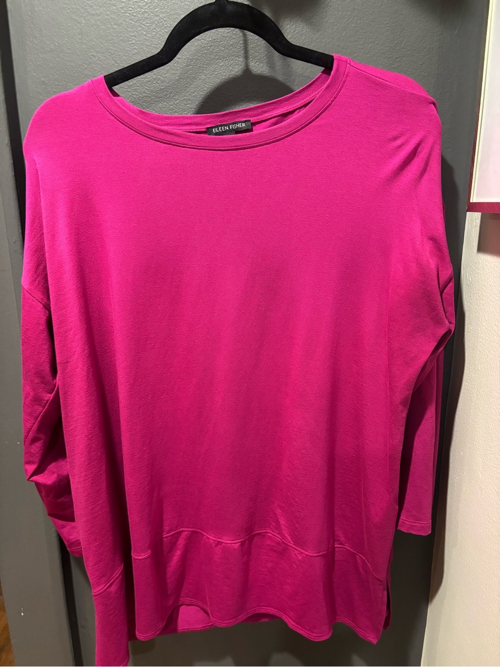 EILEEN FISHER Bright Fuchsia Long Sleeve Tunic Top